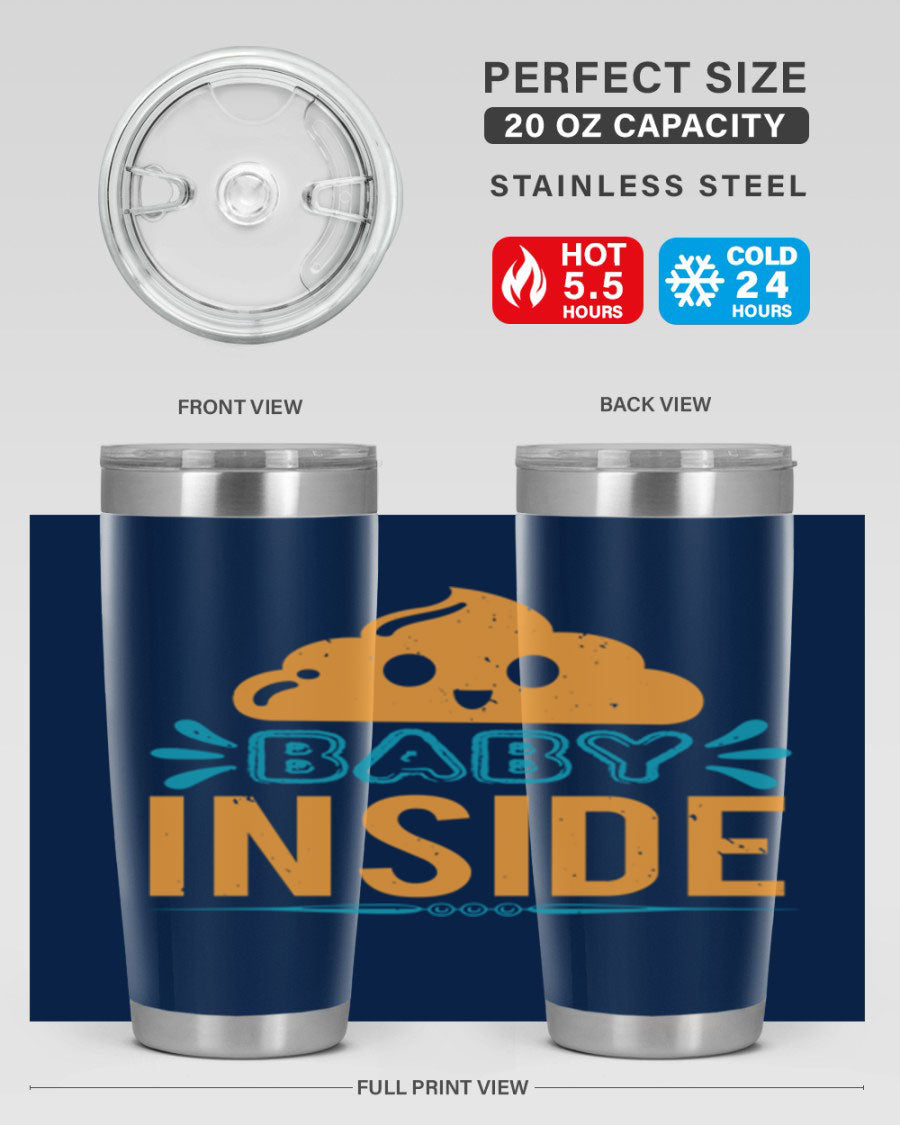 Baby Inside Style 1# 20oz tumbler featuring double wall vacuum insulation and a stylish design, perfect for baby showers.