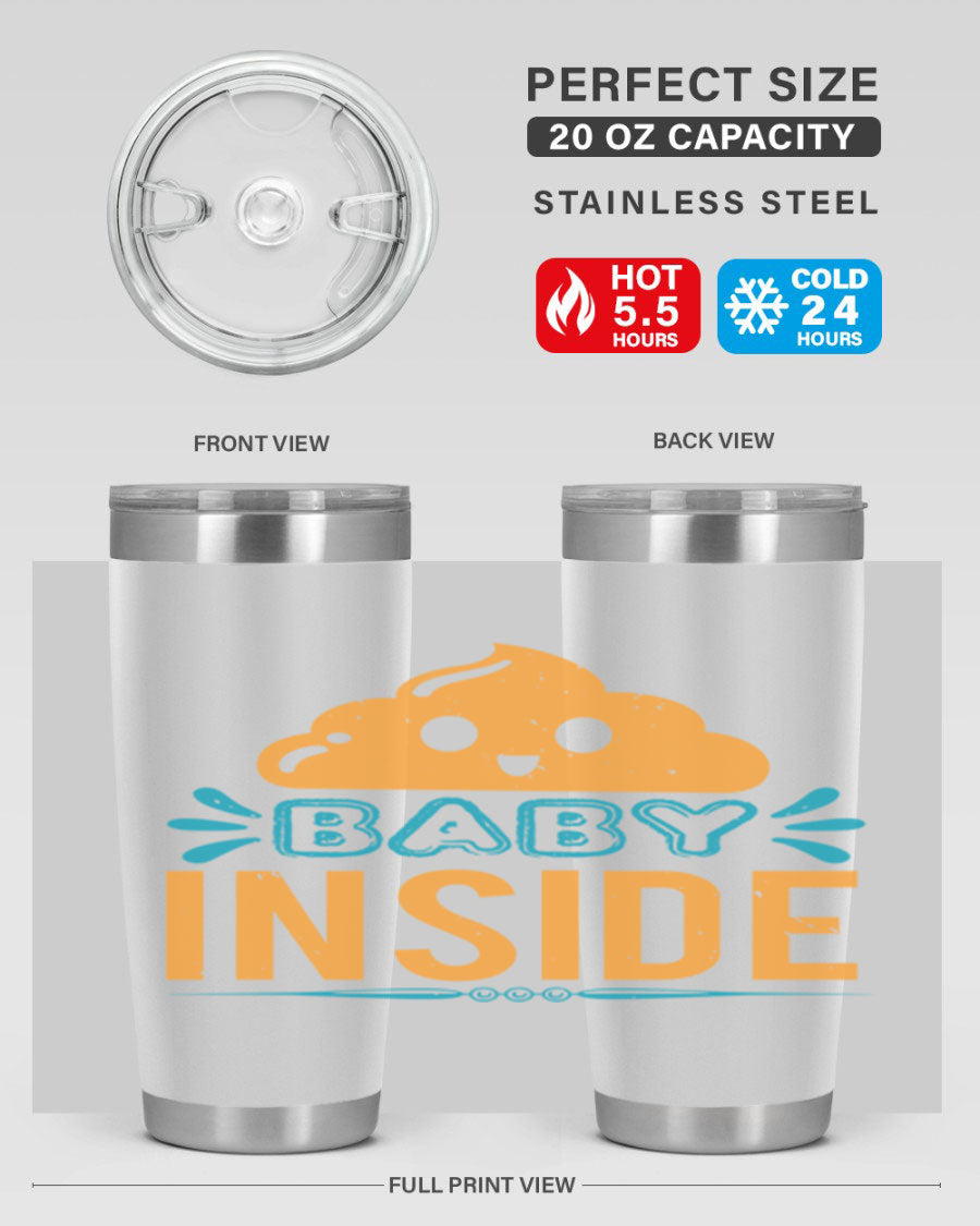 Baby Inside Style 1# 20oz tumbler featuring double wall vacuum insulation and a stylish design, perfect for baby showers.