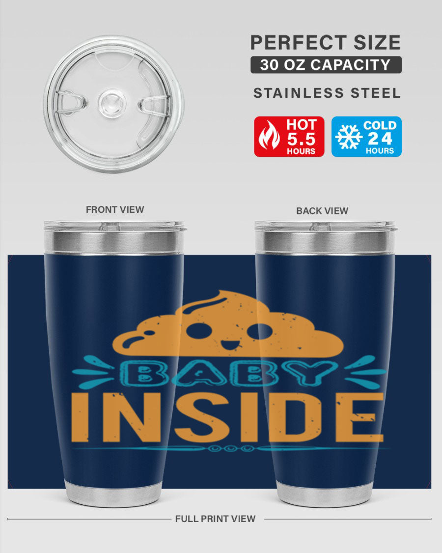 Baby Inside Style 1# 20oz tumbler featuring double wall vacuum insulation and a stylish design, perfect for baby showers.