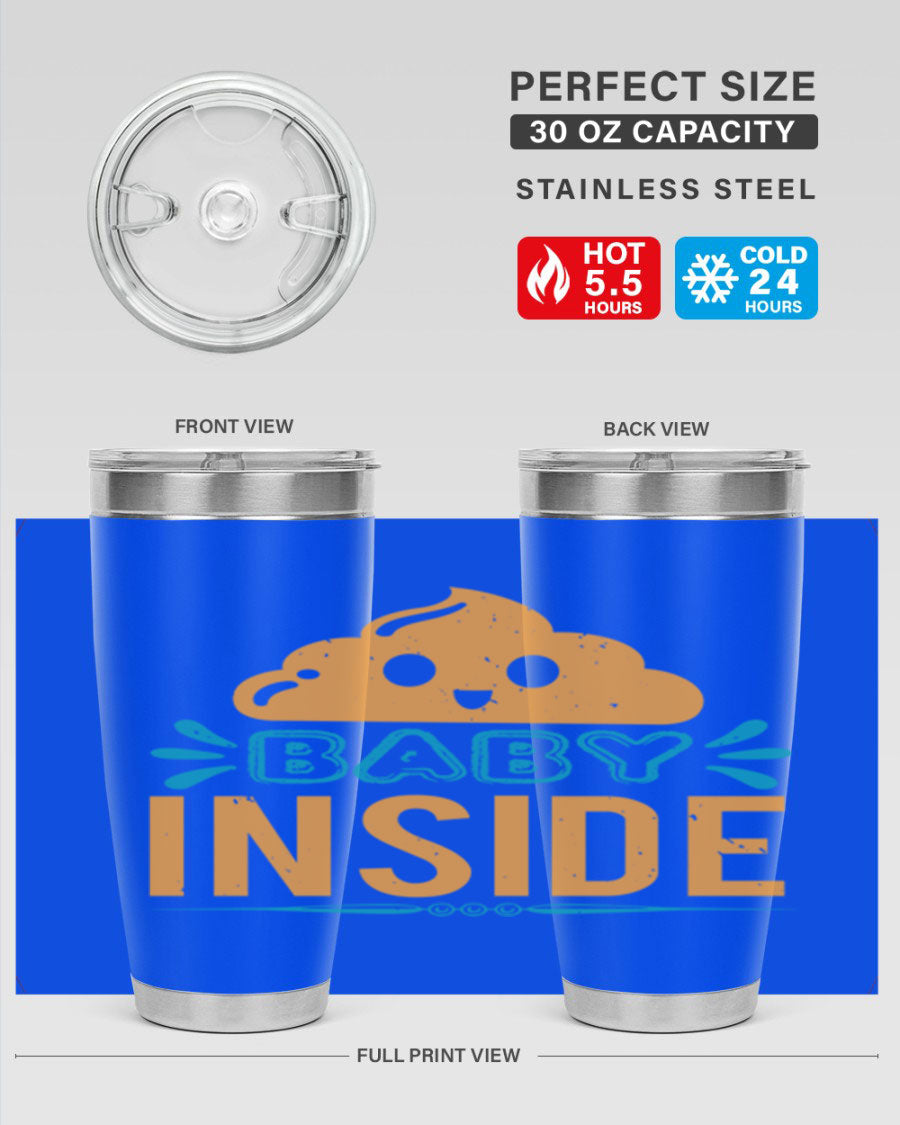 Baby Inside Style 1# 20oz tumbler featuring double wall vacuum insulation and a stylish design, perfect for baby showers.