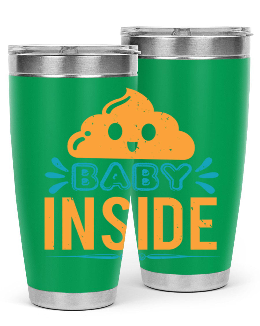 Baby Inside Style 1# 20oz tumbler featuring double wall vacuum insulation and a stylish design, perfect for baby showers.