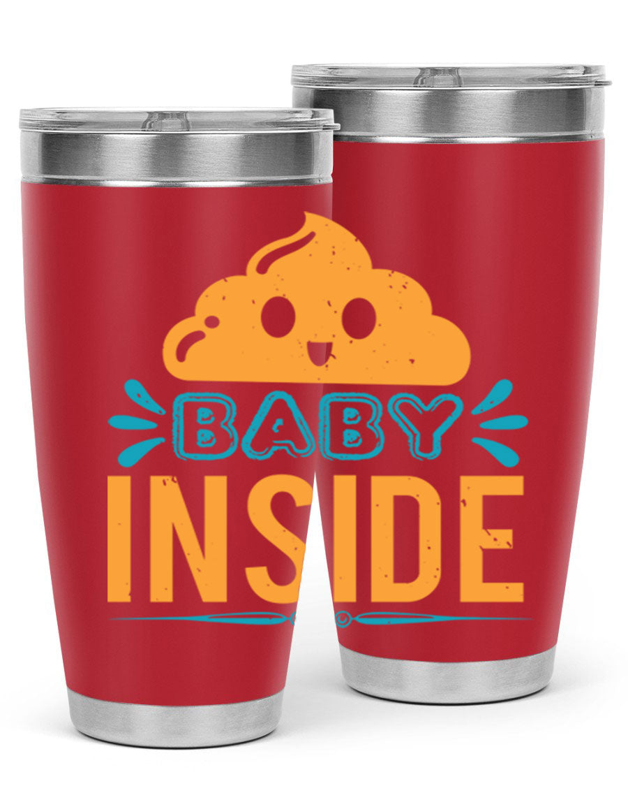 Baby Inside Style 1# 20oz tumbler featuring double wall vacuum insulation and a stylish design, perfect for baby showers.