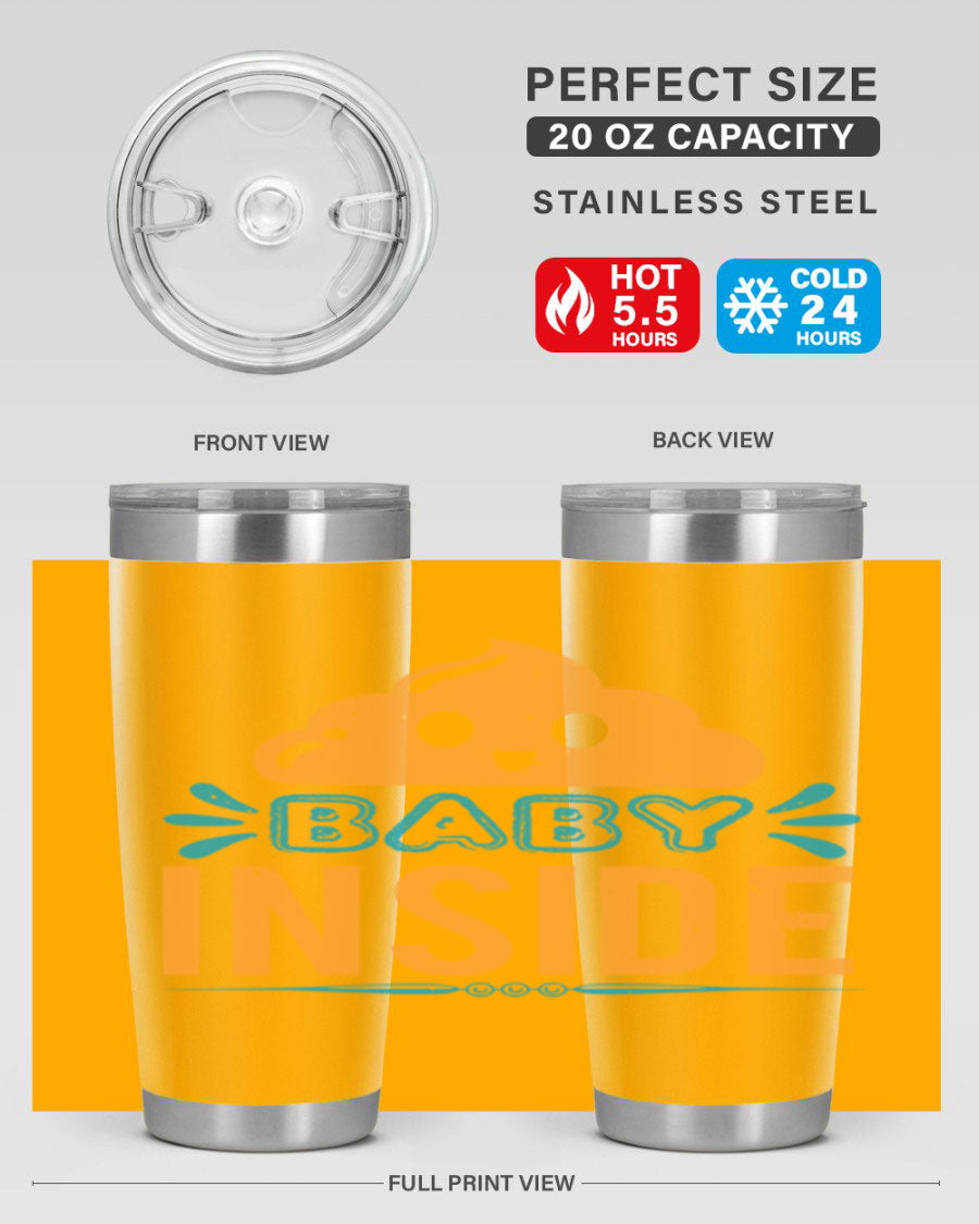 Baby Inside Style 1# 20oz tumbler featuring double wall vacuum insulation and a stylish design, perfect for baby showers.