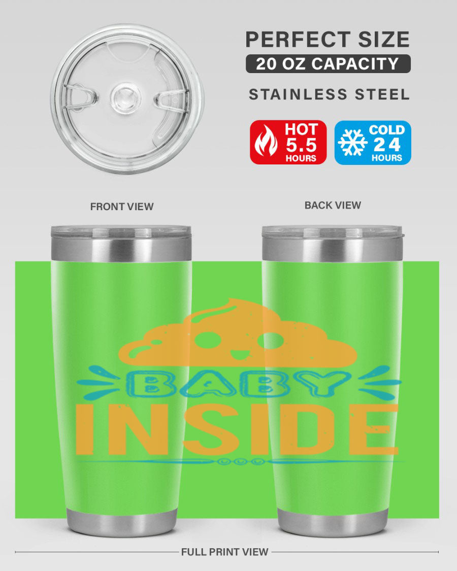 Baby Inside Style 1# 20oz tumbler featuring double wall vacuum insulation and a stylish design, perfect for baby showers.