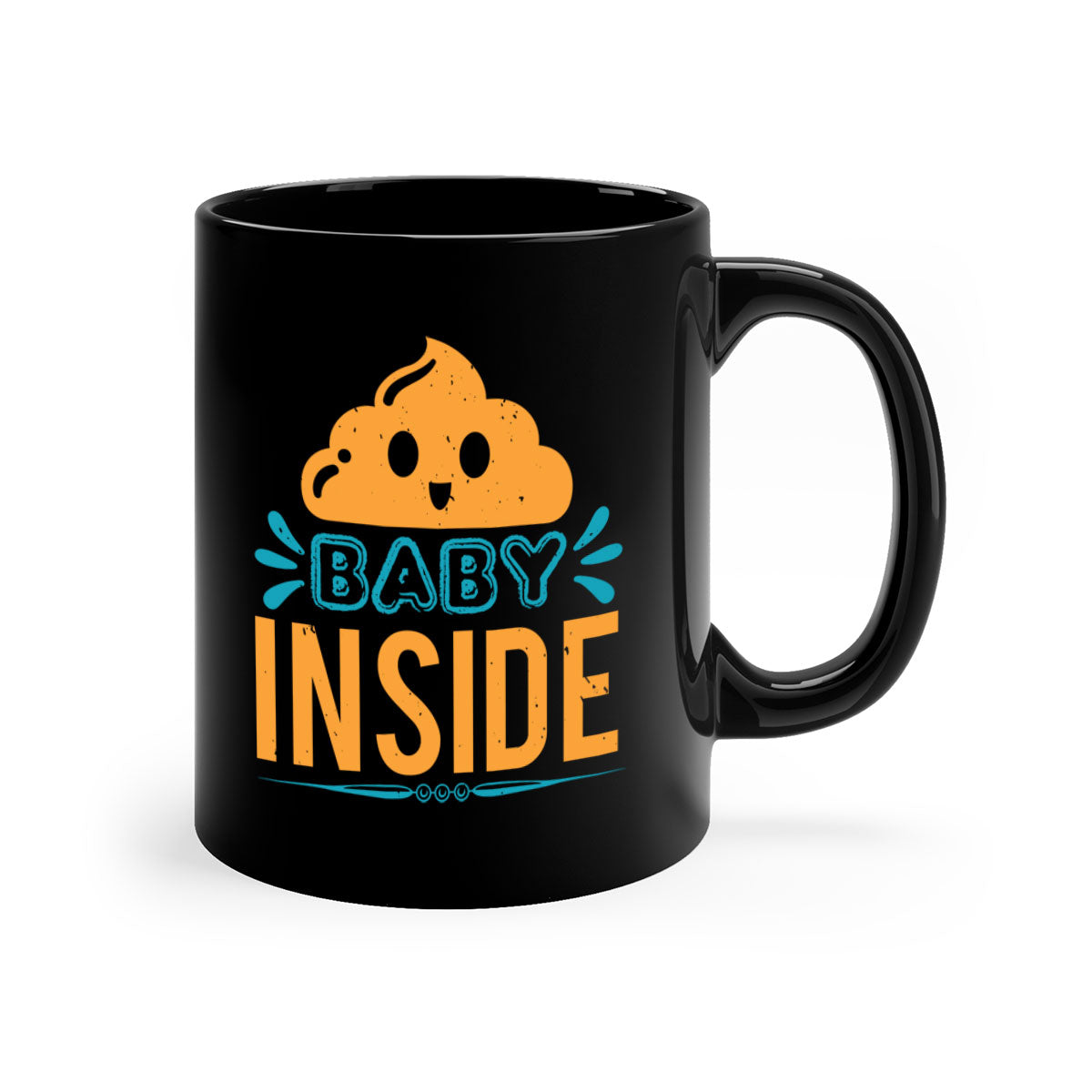 Baby Inside Style 1# Mug featuring a glossy finish, colored handle, and interior, available in multiple colors.