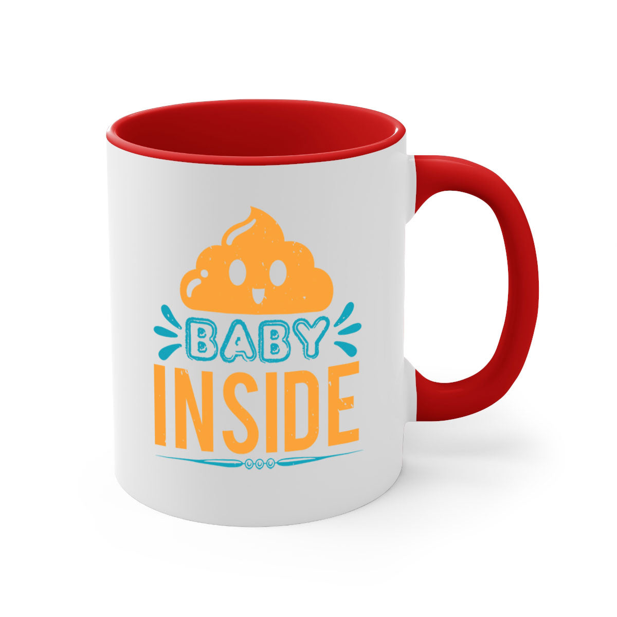 Baby Inside Style 1# Mug featuring a glossy finish, colored handle, and interior, available in multiple colors.