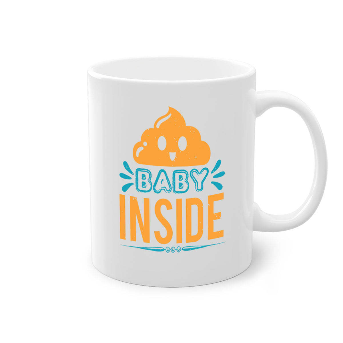 Baby Inside Style 1# Mug featuring a glossy finish, colored handle, and interior, available in multiple colors.