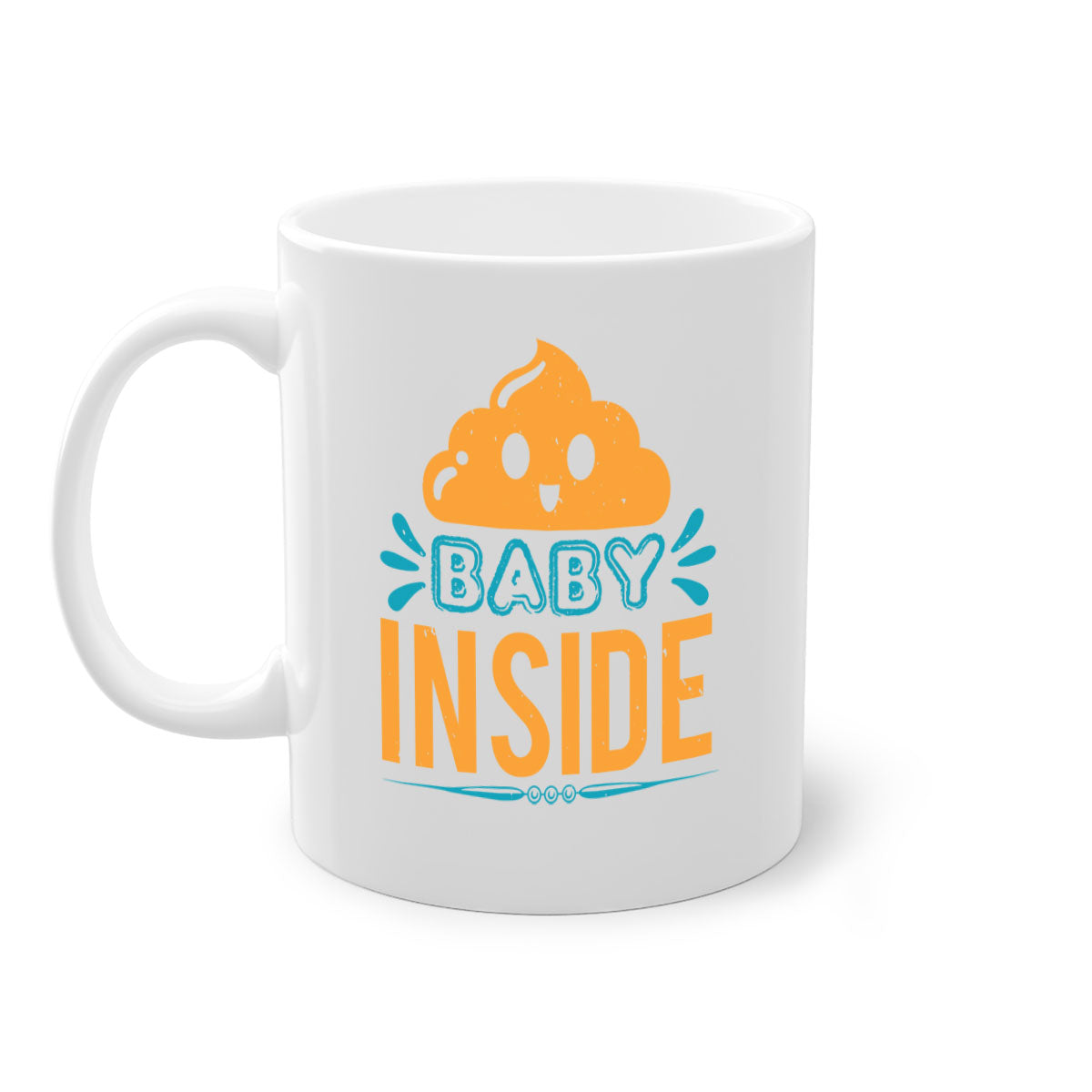 Baby Inside Style 1# Mug featuring a glossy finish, colored handle, and interior, available in multiple colors.