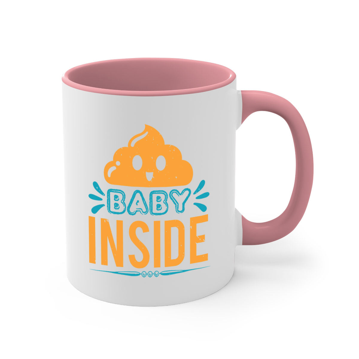 Baby Inside Style 1# Mug featuring a glossy finish, colored handle, and interior, available in multiple colors.