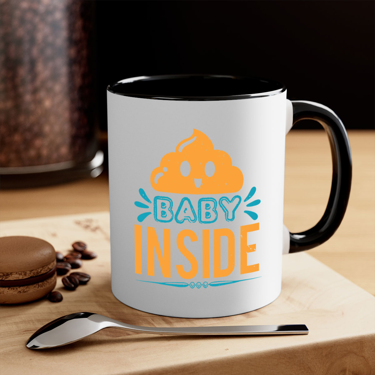 Baby Inside Style 1# Mug featuring a glossy finish, colored handle, and interior, available in multiple colors.