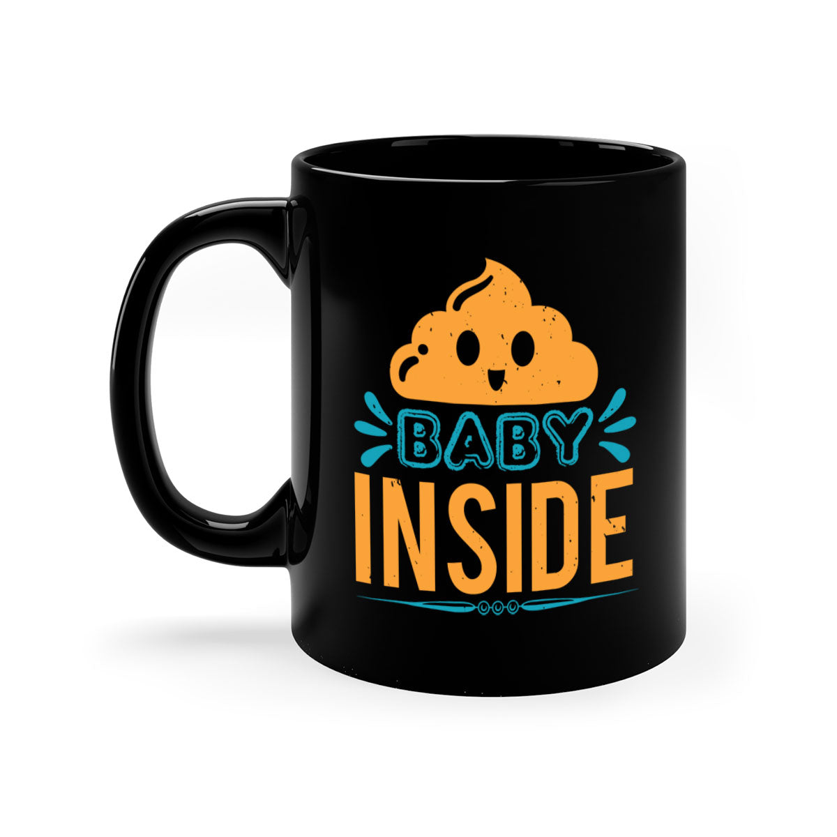 Baby Inside Style 1# Mug featuring a glossy finish, colored handle, and interior, available in multiple colors.