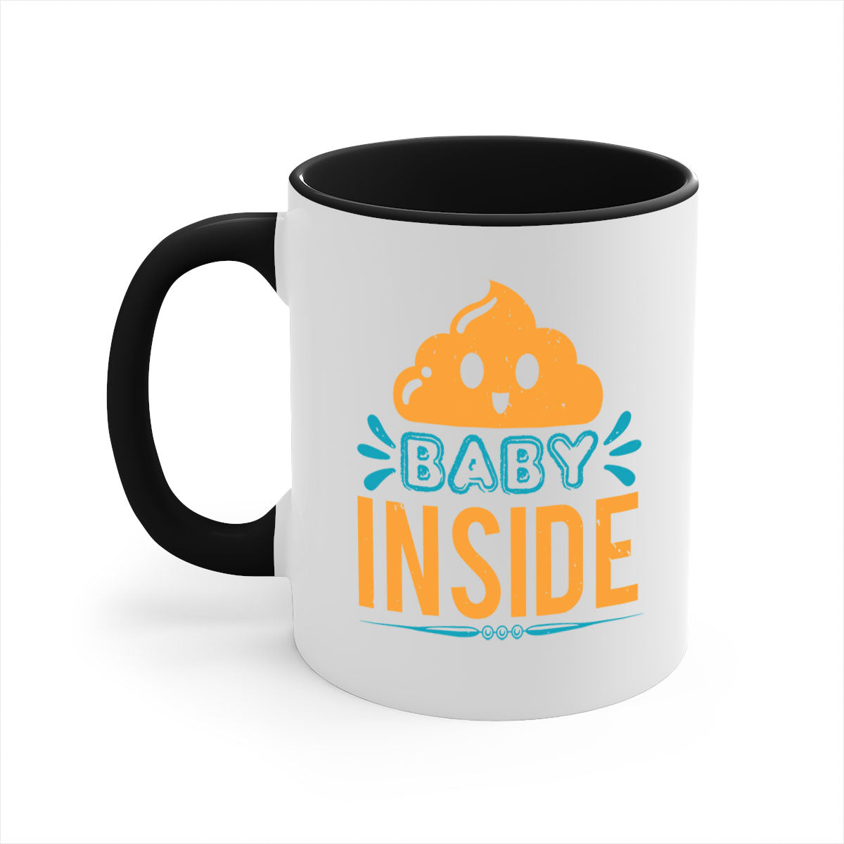 Baby Inside Style 1# Mug featuring a glossy finish, colored handle, and interior, available in multiple colors.