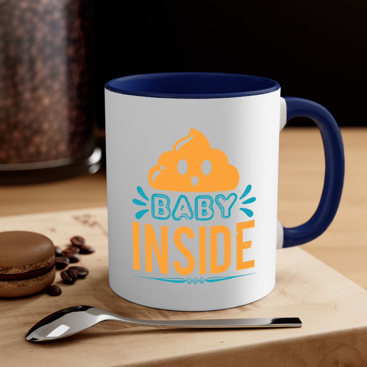 Baby Inside Style 1# Mug featuring a glossy finish, colored handle, and interior, available in multiple colors.