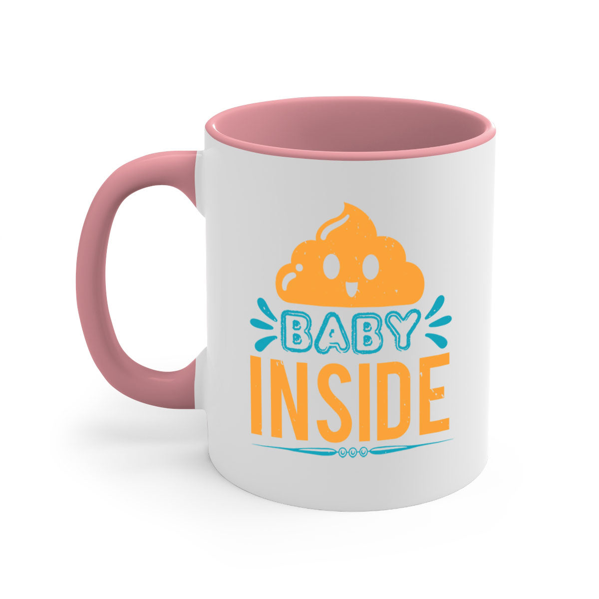 Baby Inside Style 1# Mug featuring a glossy finish, colored handle, and interior, available in multiple colors.