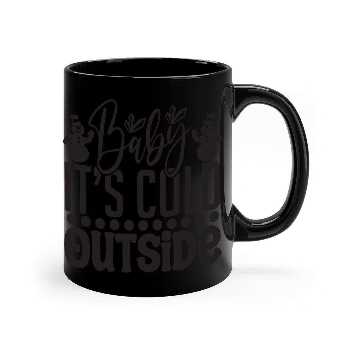 A stylish two-tone Baby it's Cold Outside Mug with a glossy finish, featuring a colored handle and interior, available in multiple colors.