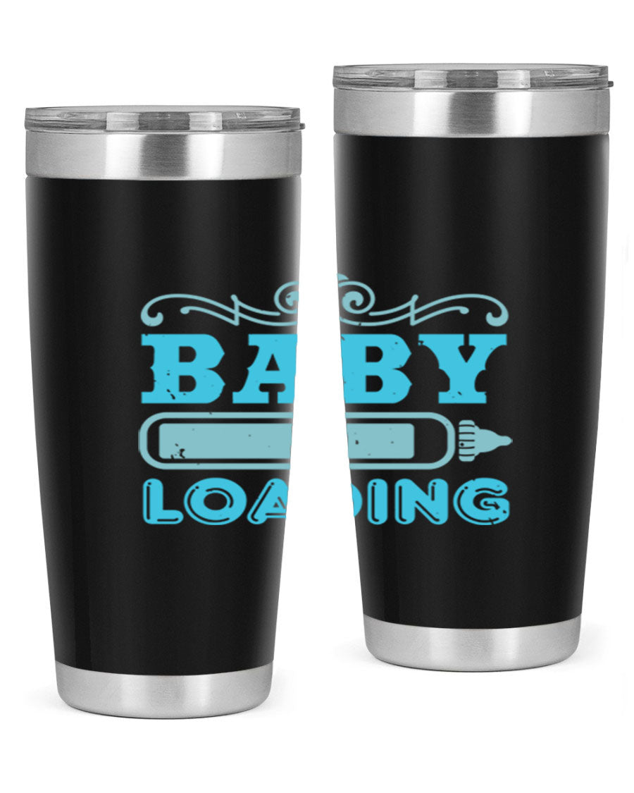 Baby Loading Style 49# tumbler in 20oz size, featuring a double wall vacuum stainless steel design with a copper lining and a drink-thru lid.