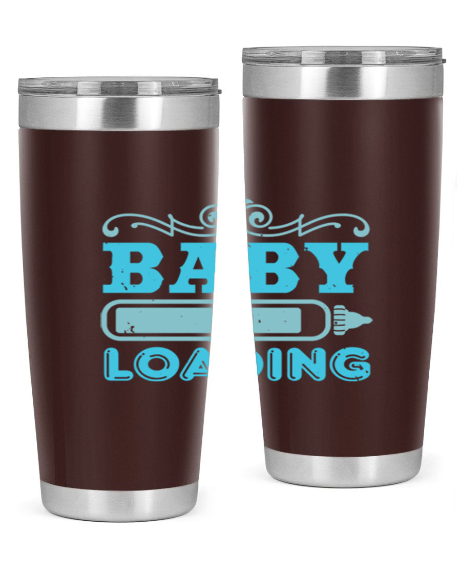 Baby Loading Style 49# tumbler in 20oz size, featuring a double wall vacuum stainless steel design with a copper lining and a drink-thru lid.