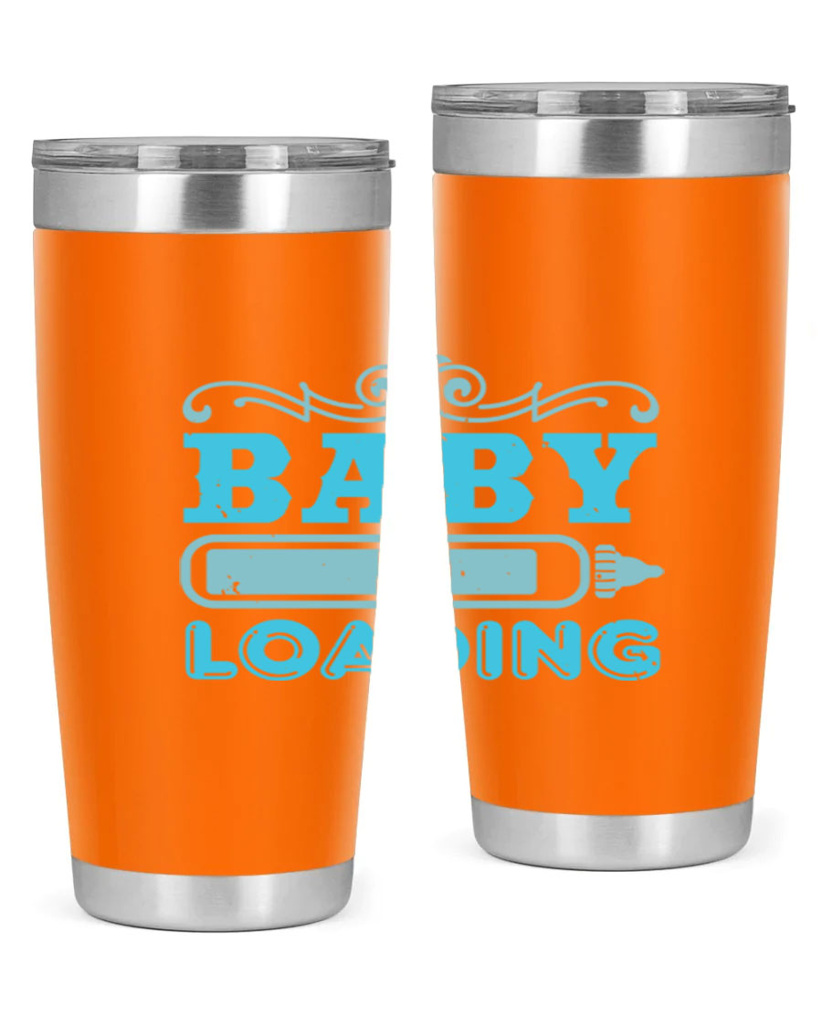 Baby Loading Style 49# tumbler in 20oz size, featuring a double wall vacuum stainless steel design with a copper lining and a drink-thru lid.