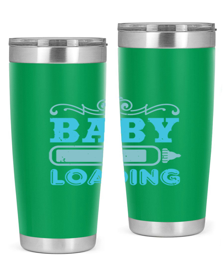 Baby Loading Style 49# tumbler in 20oz size, featuring a double wall vacuum stainless steel design with a copper lining and a drink-thru lid.