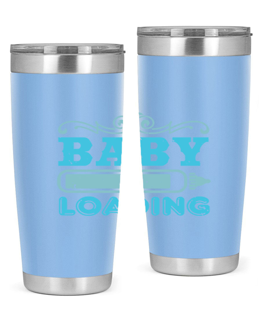 Baby Loading Style 49# tumbler in 20oz size, featuring a double wall vacuum stainless steel design with a copper lining and a drink-thru lid.