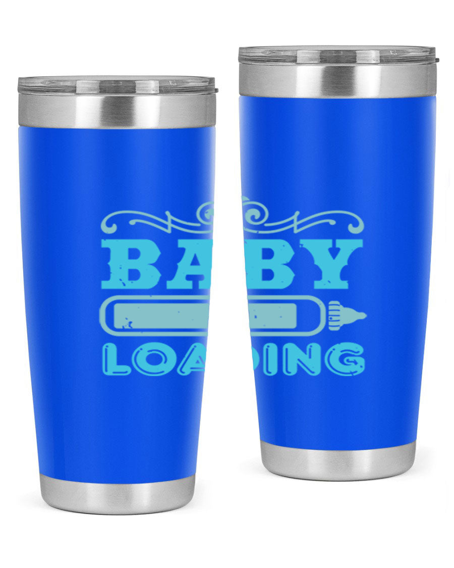 Baby Loading Style 49# tumbler in 20oz size, featuring a double wall vacuum stainless steel design with a copper lining and a drink-thru lid.