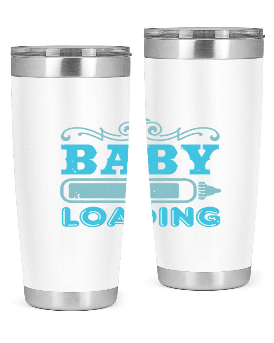 Baby Loading Style 49# tumbler in 20oz size, featuring a double wall vacuum stainless steel design with a copper lining and a drink-thru lid.