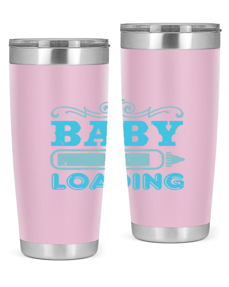 Baby Loading Style 49# tumbler in 20oz size, featuring a double wall vacuum stainless steel design with a copper lining and a drink-thru lid.