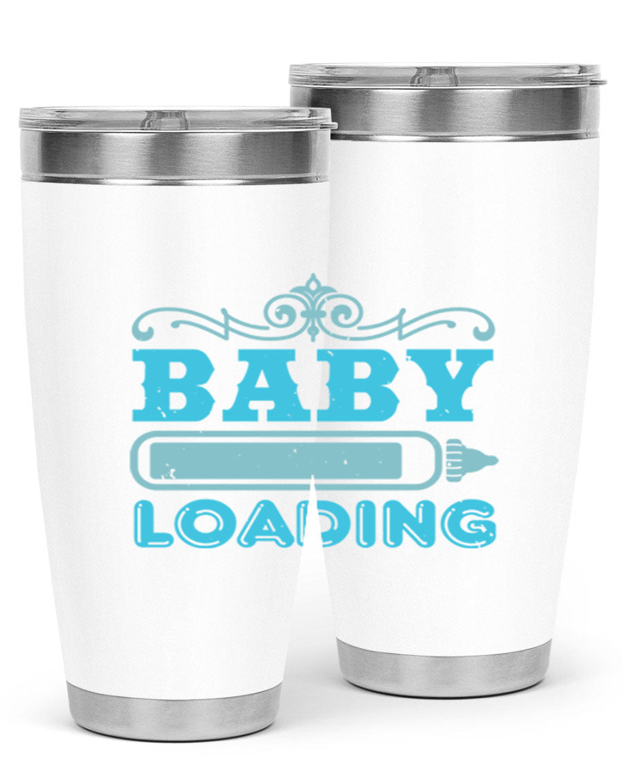 Baby Loading Style 49# tumbler in 20oz size, featuring a double wall vacuum stainless steel design with a copper lining and a drink-thru lid.