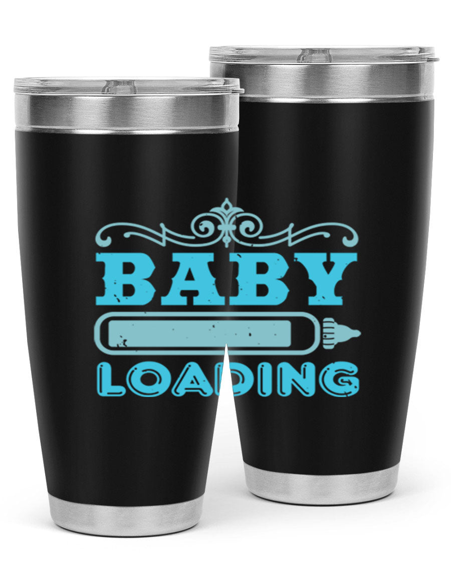 Baby Loading Style 49# tumbler in 20oz size, featuring a double wall vacuum stainless steel design with a copper lining and a drink-thru lid.