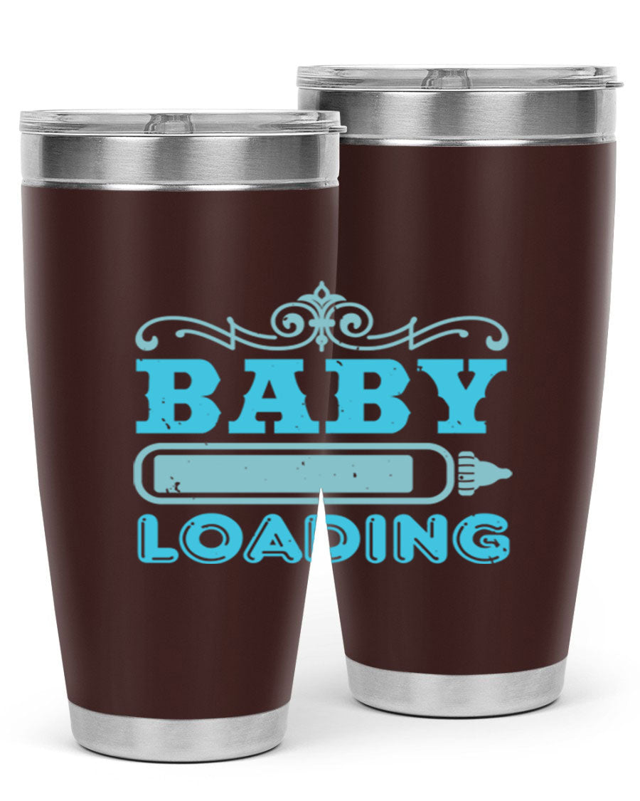 Baby Loading Style 49# tumbler in 20oz size, featuring a double wall vacuum stainless steel design with a copper lining and a drink-thru lid.