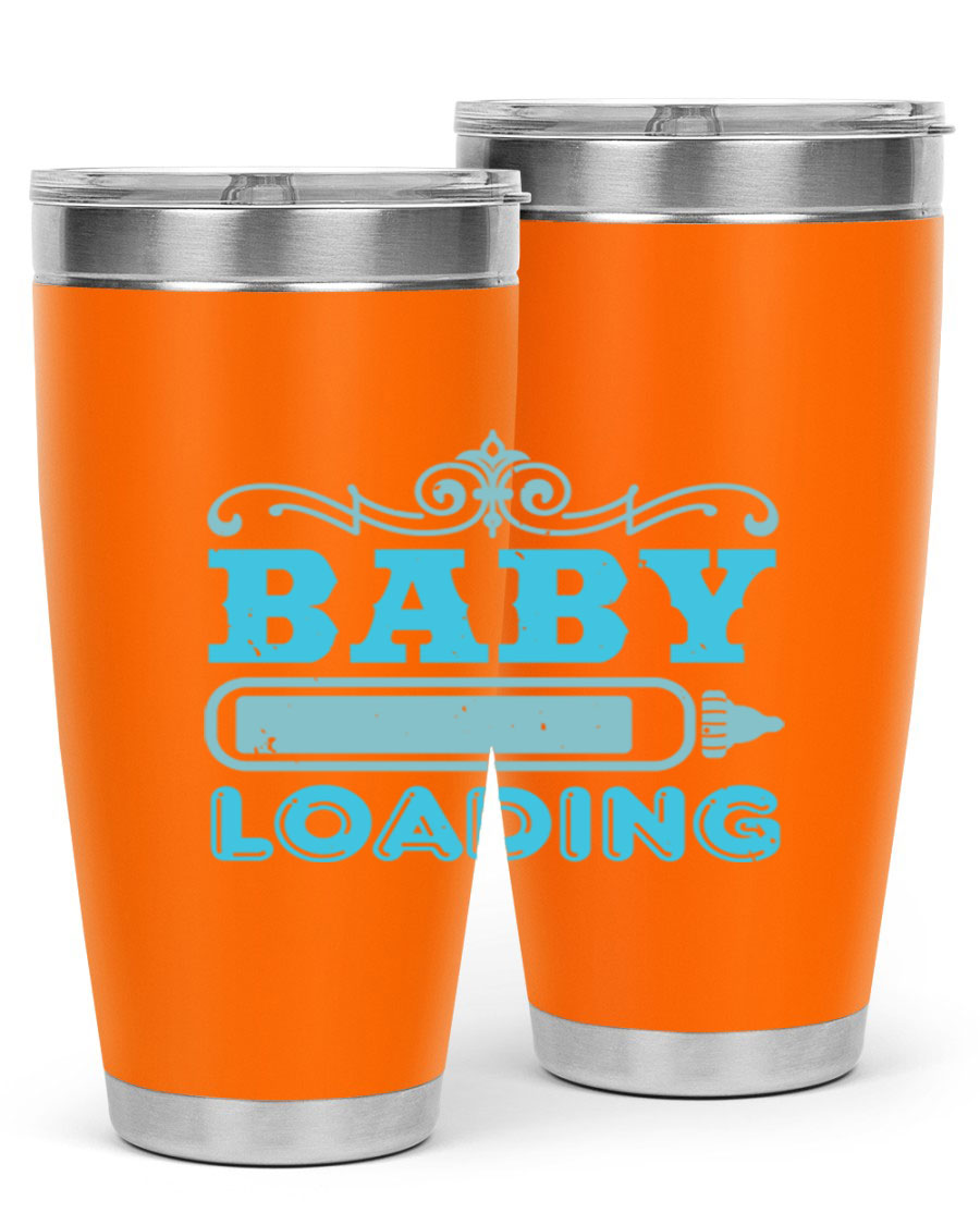 Baby Loading Style 49# tumbler in 20oz size, featuring a double wall vacuum stainless steel design with a copper lining and a drink-thru lid.