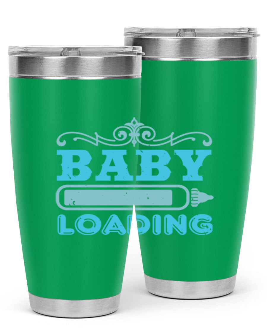 Baby Loading Style 49# tumbler in 20oz size, featuring a double wall vacuum stainless steel design with a copper lining and a drink-thru lid.