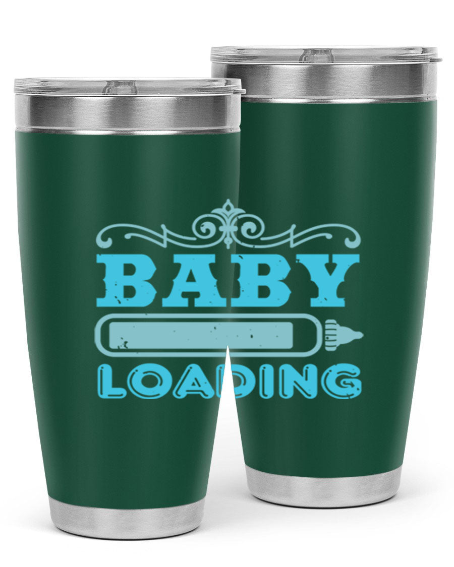 Baby Loading Style 49# tumbler in 20oz size, featuring a double wall vacuum stainless steel design with a copper lining and a drink-thru lid.