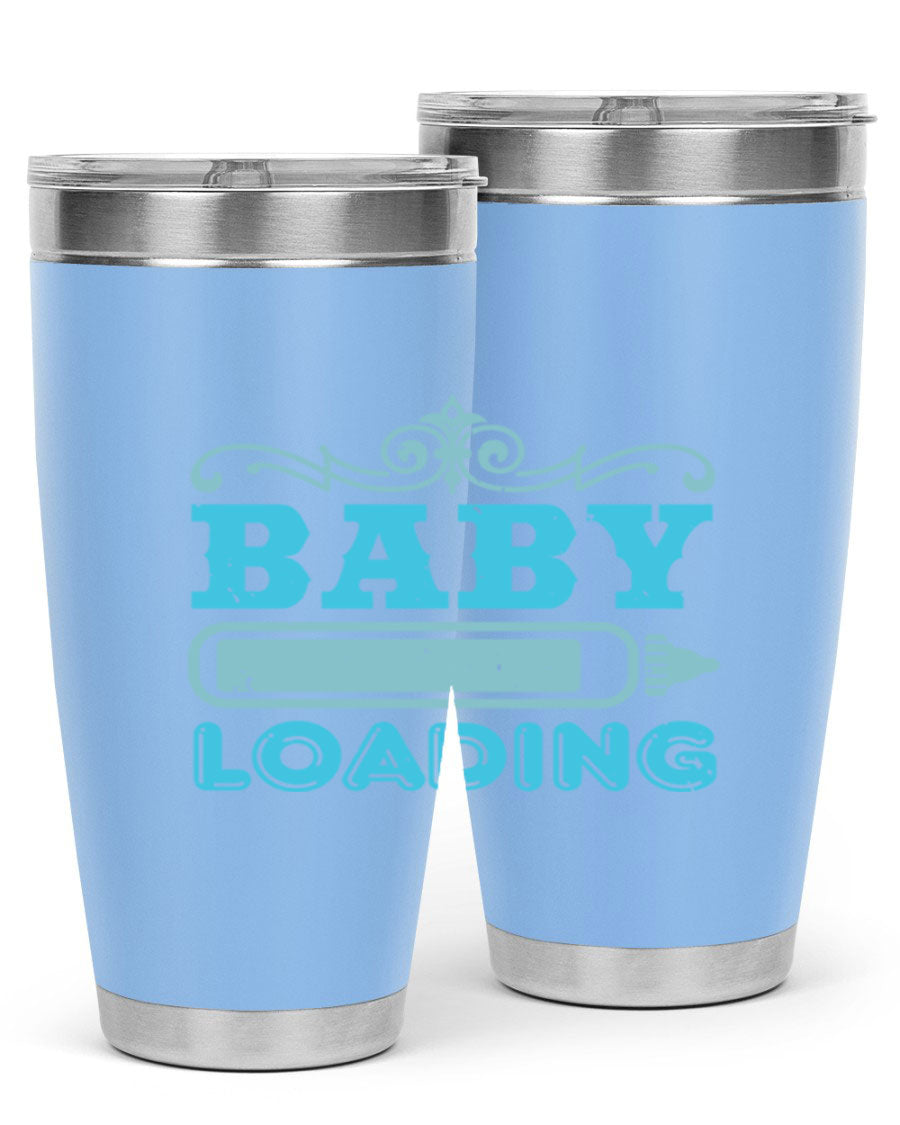 Baby Loading Style 49# tumbler in 20oz size, featuring a double wall vacuum stainless steel design with a copper lining and a drink-thru lid.