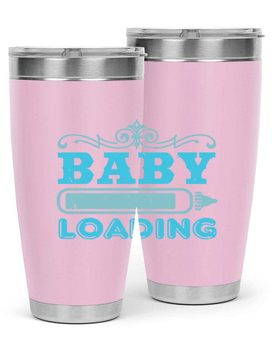 Baby Loading Style 49# tumbler in 20oz size, featuring a double wall vacuum stainless steel design with a copper lining and a drink-thru lid.