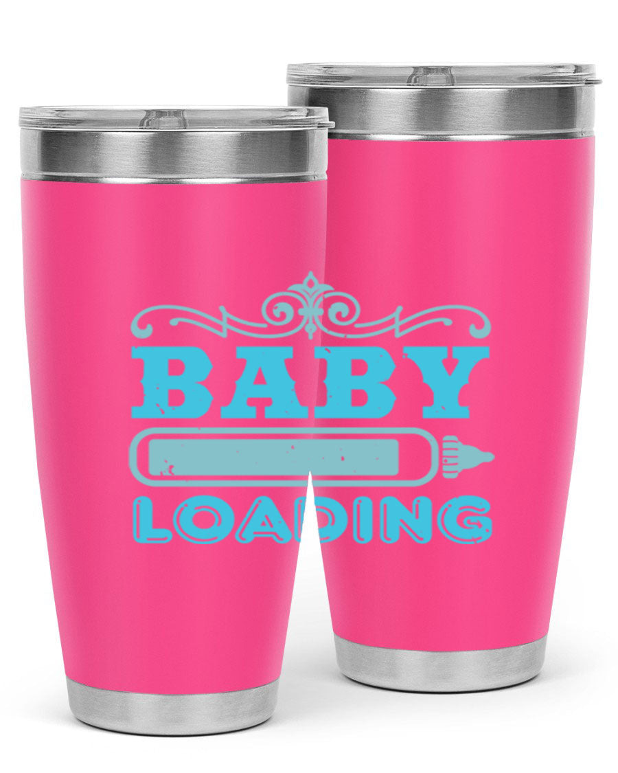 Baby Loading Style 49# tumbler in 20oz size, featuring a double wall vacuum stainless steel design with a copper lining and a drink-thru lid.