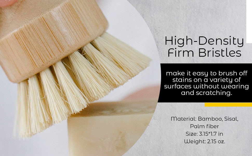 Eco-friendly Bamboo Sisal Fiber Dish Brush with natural bamboo handle and firm bristles for effective cleaning.