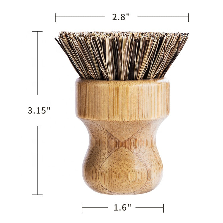 Eco-friendly Bamboo Sisal Fiber Dish Brush with natural bamboo handle and firm bristles for effective cleaning.