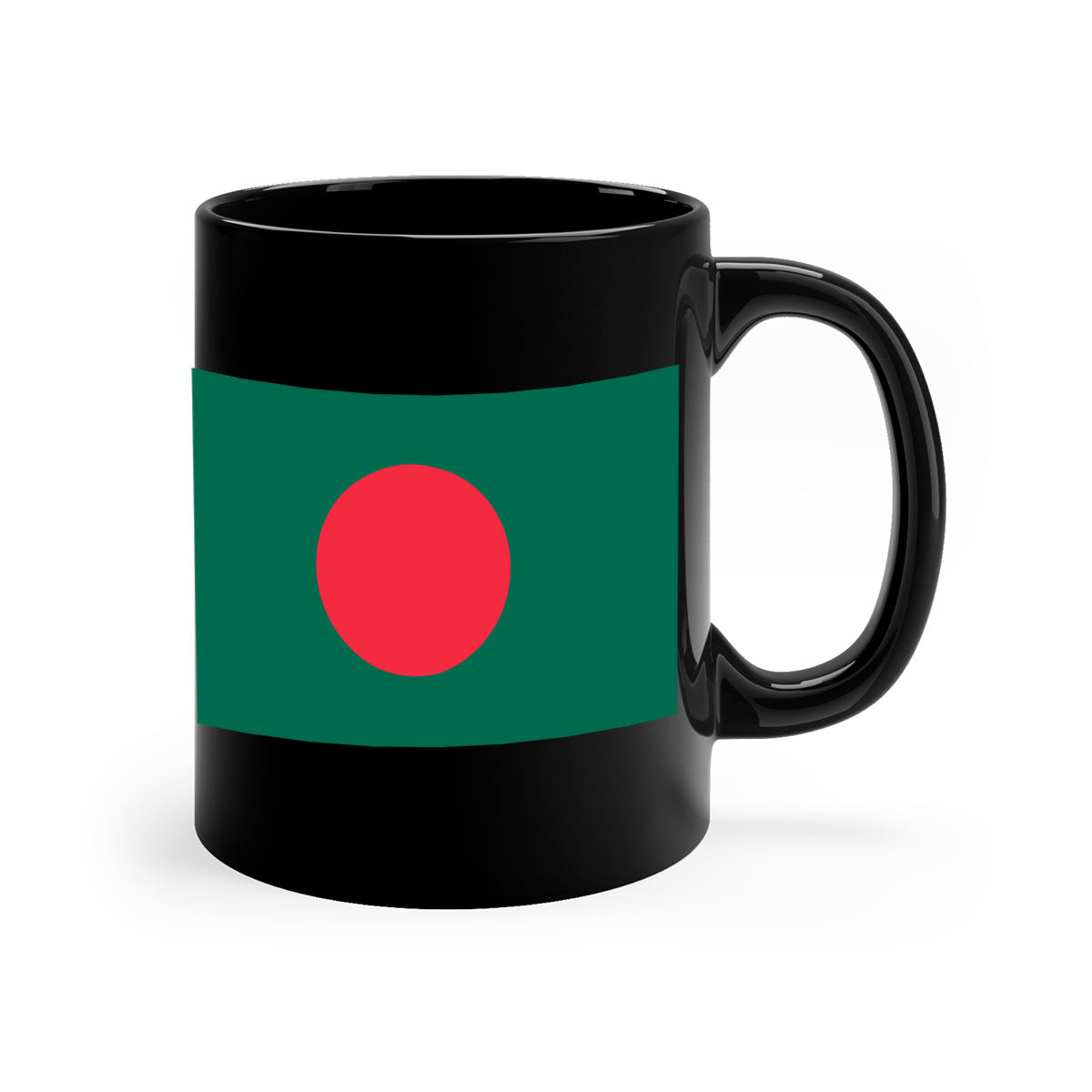 Bangladesh 184# Mug featuring a glossy finish and colorful handle, available in multiple sizes.