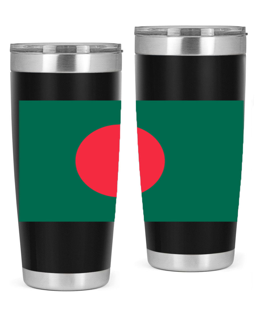 Bangladesh 184# Tumbler showcasing the vibrant flag design, made of stainless steel with a double wall vacuum for insulation.