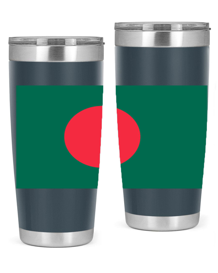 Bangladesh 184# Tumbler showcasing the vibrant flag design, made of stainless steel with a double wall vacuum for insulation.