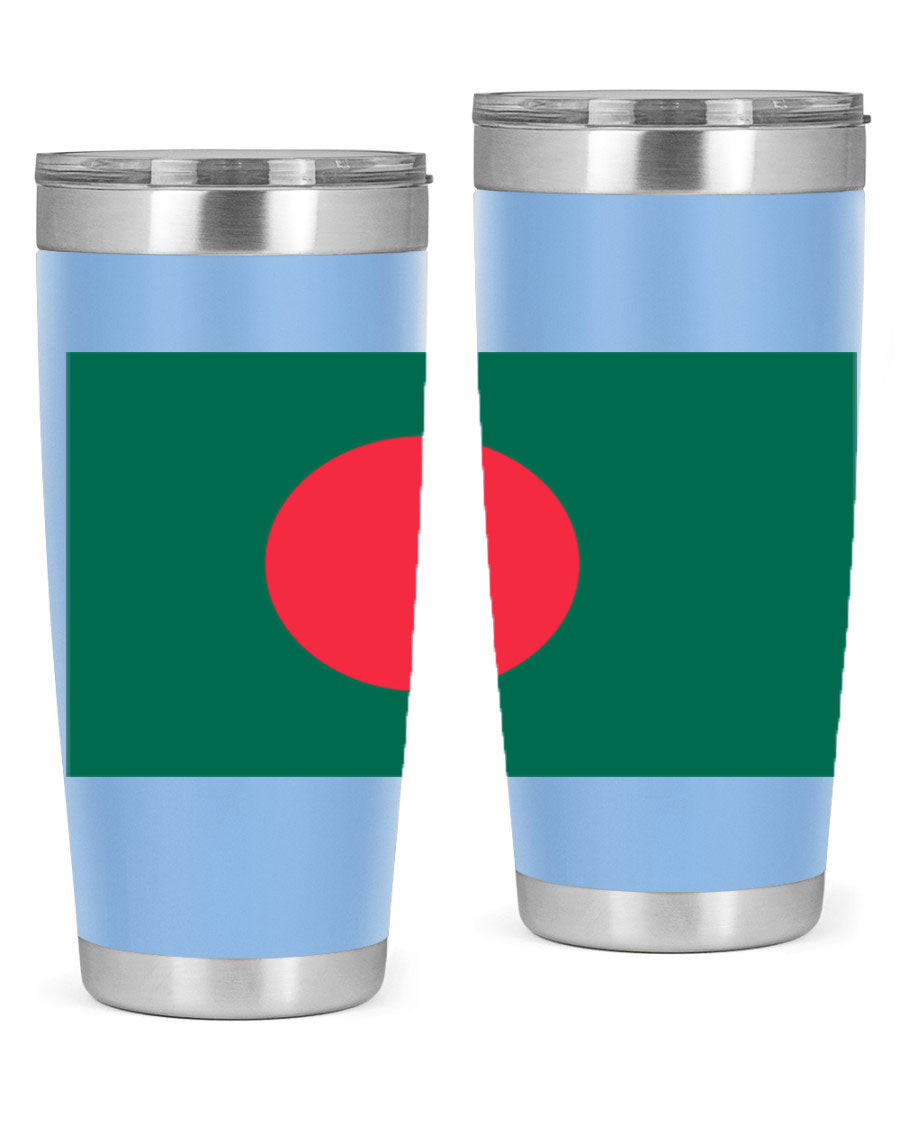 Bangladesh 184# Tumbler showcasing the vibrant flag design, made of stainless steel with a double wall vacuum for insulation.