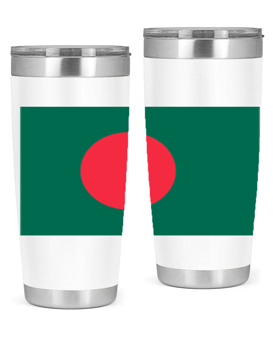 Bangladesh 184# Tumbler showcasing the vibrant flag design, made of stainless steel with a double wall vacuum for insulation.