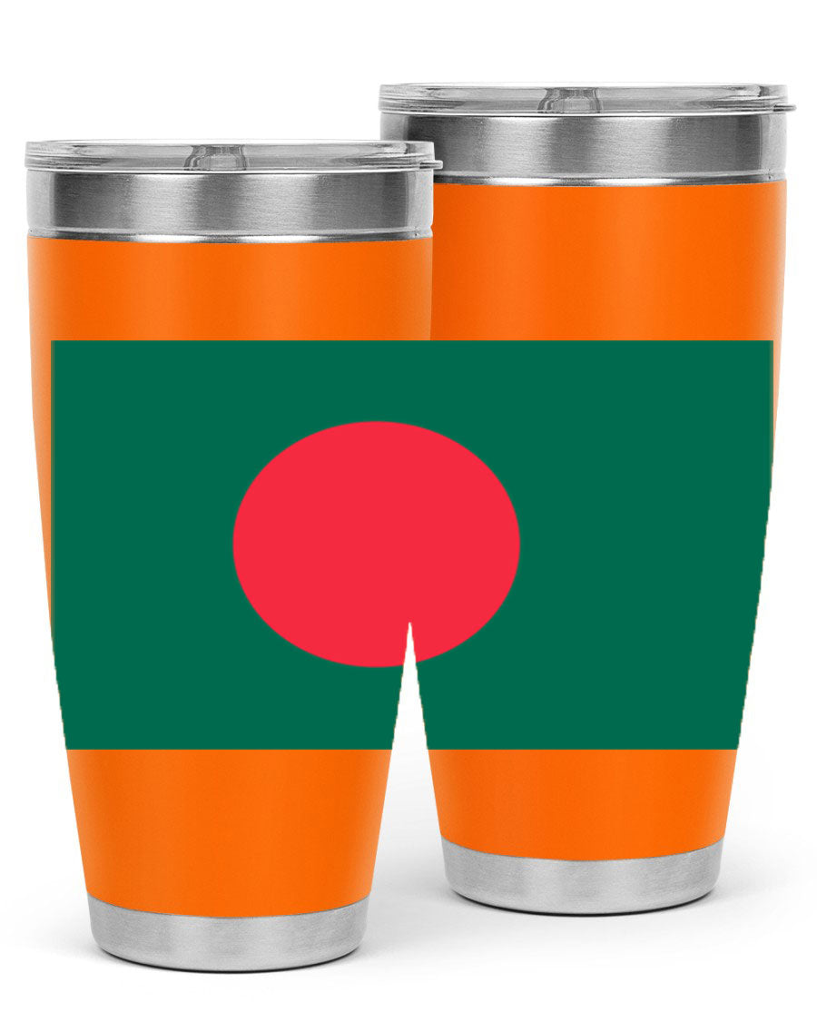 Bangladesh 184# Tumbler showcasing the vibrant flag design, made of stainless steel with a double wall vacuum for insulation.