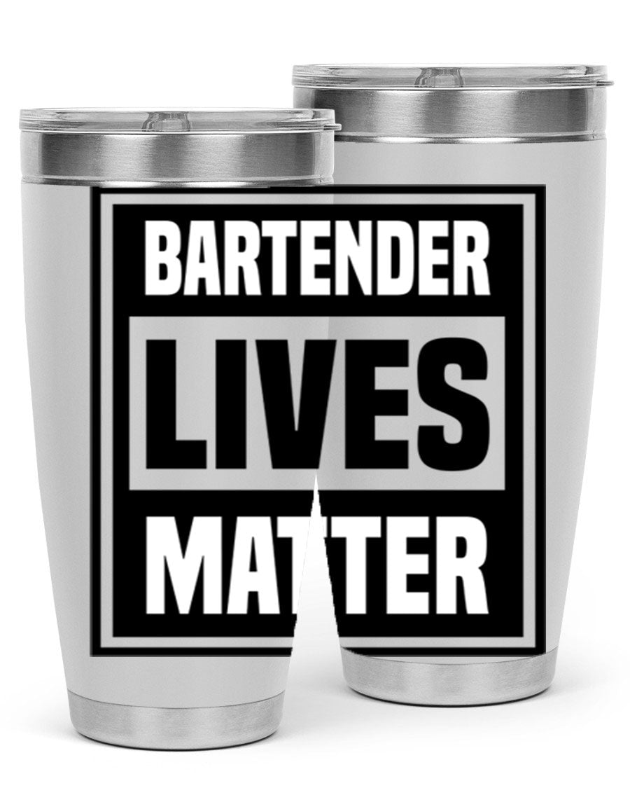 BARTENDER Style 7# 20oz tumbler in stainless steel with a copper lining and a drink-thru lid, showcasing its sleek design and insulation features.