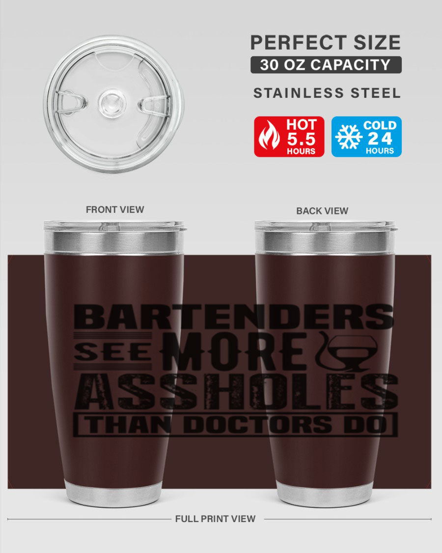 Bartenders see more Style 5# 20oz tumbler in stainless steel with copper lining, featuring a drink-thru lid, ideal for hot and cold beverages.