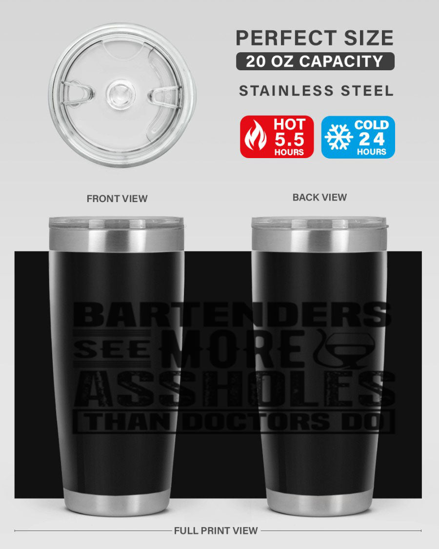 Bartenders see more Style 5# 20oz tumbler in stainless steel with copper lining, featuring a drink-thru lid, ideal for hot and cold beverages.