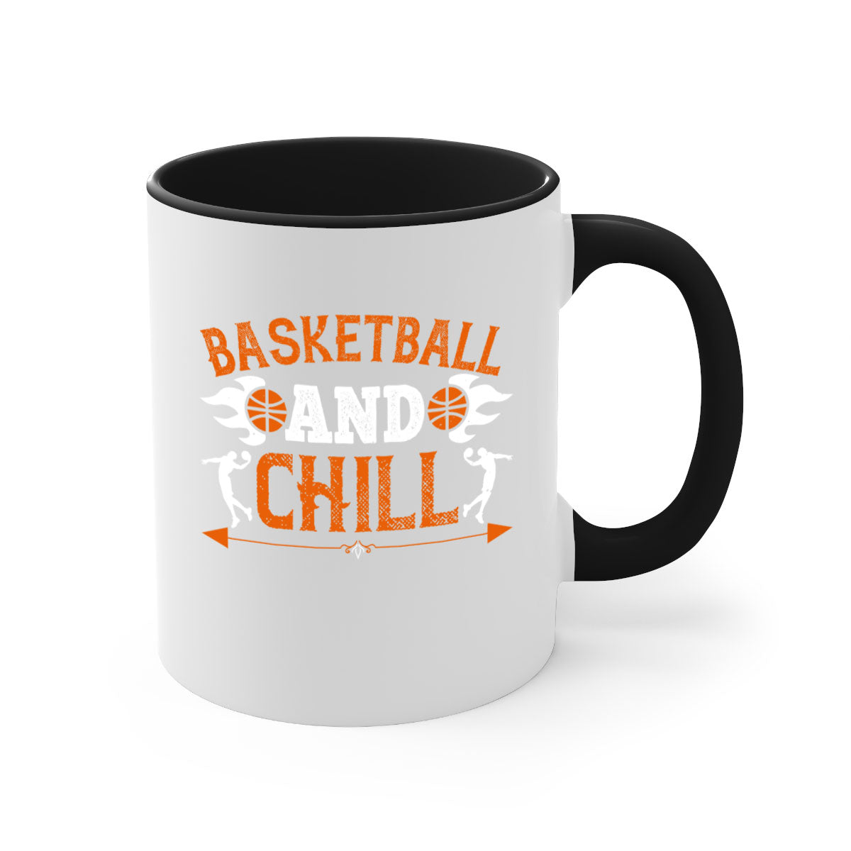 Basketball Chill 1952# Mug featuring a glossy finish, colored handle, and interior, available in multiple colors and sizes.