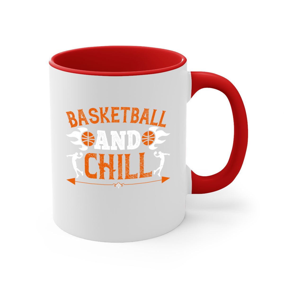 Basketball Chill 1952# Mug featuring a glossy finish, colored handle, and interior, available in multiple colors and sizes.