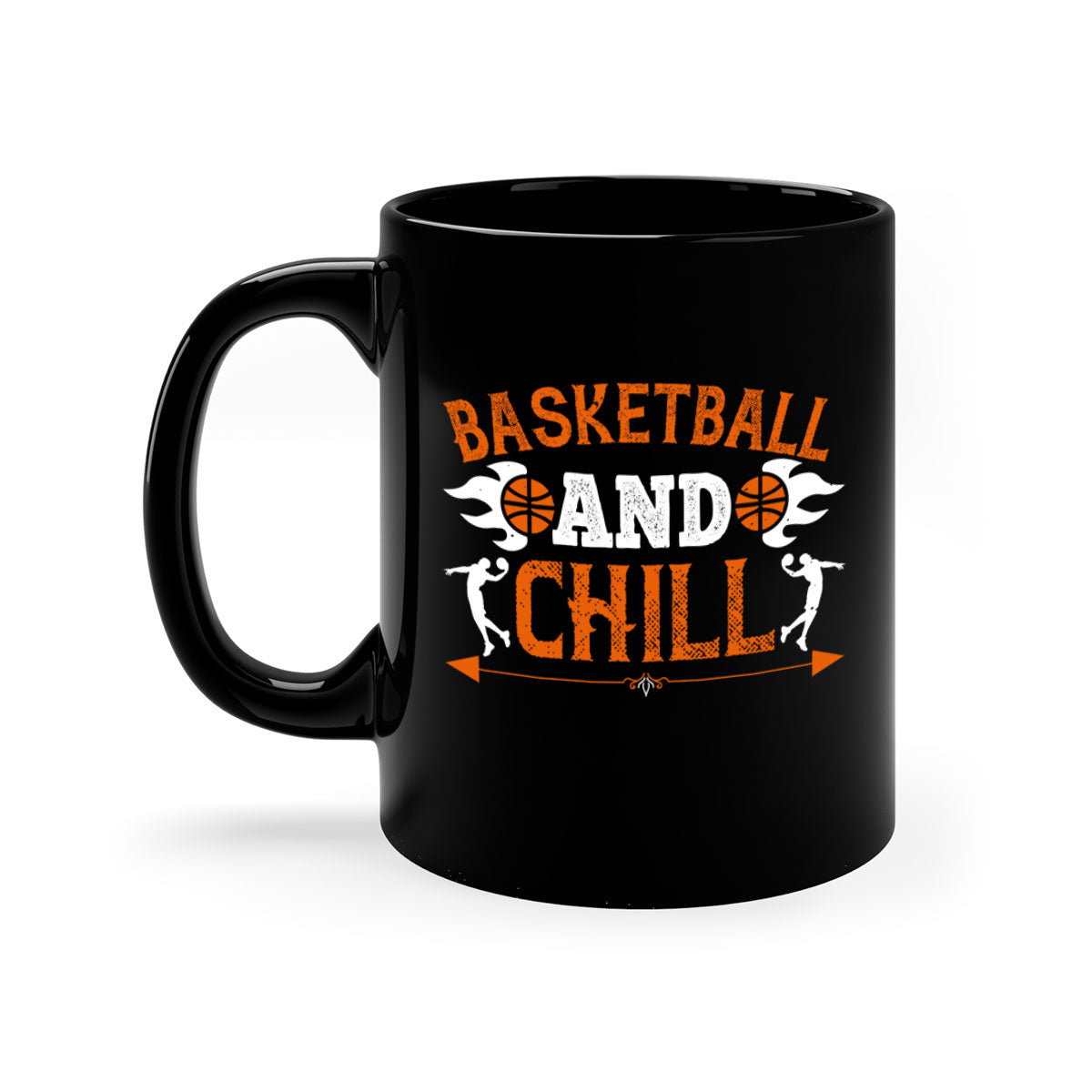 Basketball Chill 1952# Mug featuring a glossy finish, colored handle, and interior, available in multiple colors and sizes.